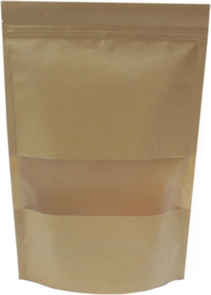 10x Kraft Window Bag 20 x 30 cm