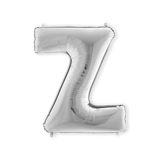 Folieballon letter Z zilver (100cm)