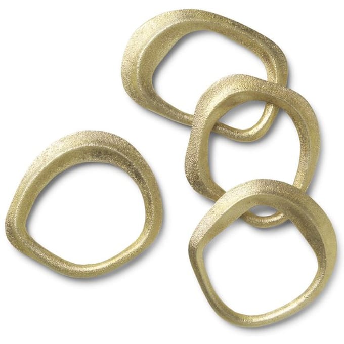 Ferm Living - Flow Servetringen (Set van 4) - goud