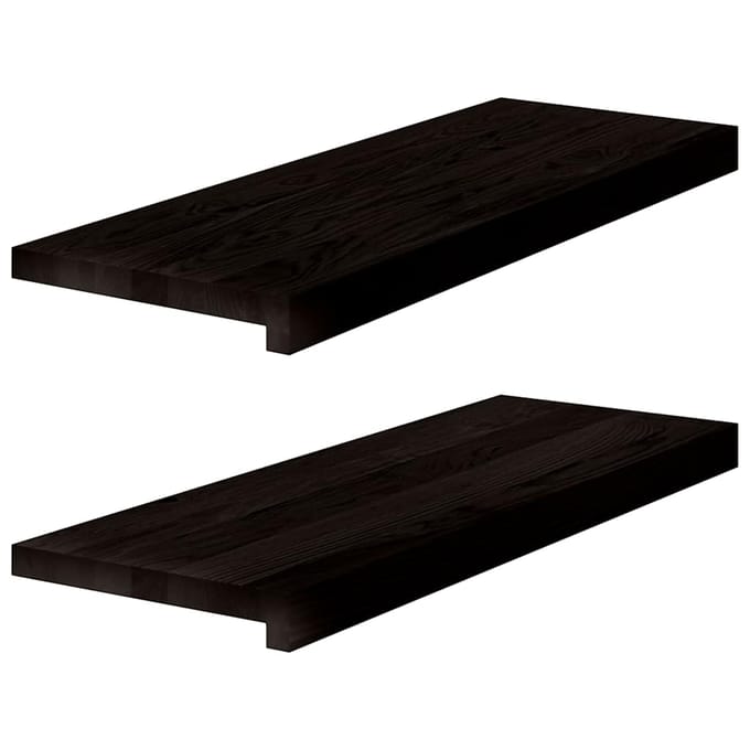 vidaXL Traptreden 2 st 70x30x2 cm massief eikenhout bruin-zwart