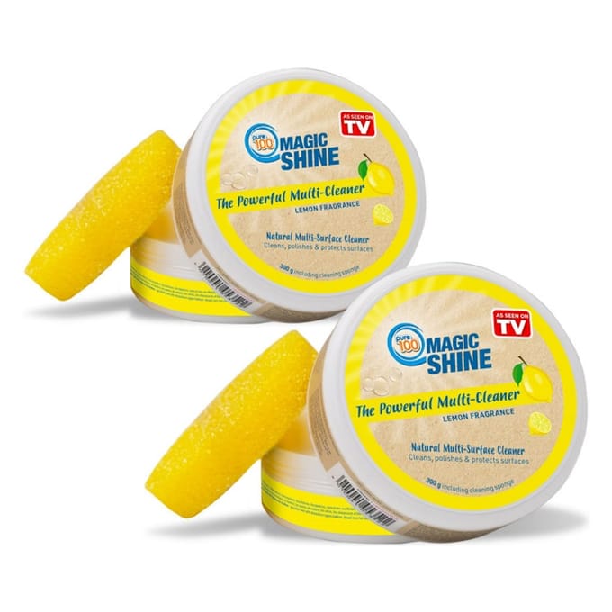 Pure 100 Magic Shine Multi-Surface Reiniger en Polijstmiddel – Natuurlijke Franse Klei – Citroengeur