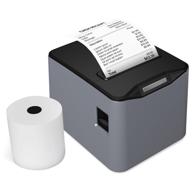 Bisofice thermische bonprinter 80 mm desktop direct thermisch afdrukken USB + LAN-verbinding hoge snelheid US PLUG grijs