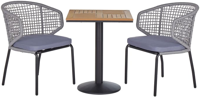 PALMI - Bistroset voor 2 - Grijs - Staal