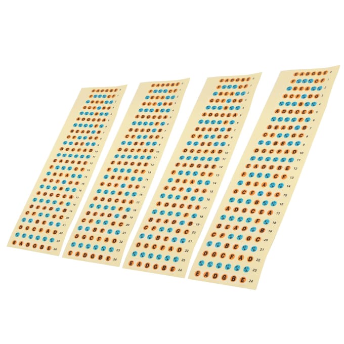 4 Stuks Gitaar Fretboard Stickerpapier Waterdicht Instrument Accessoire voor Beginners beige