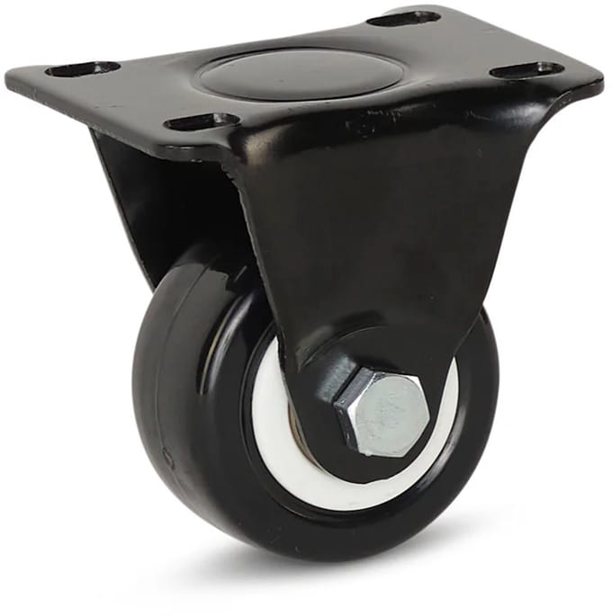 Zwart PU bokwiel - 50mm - 60kg