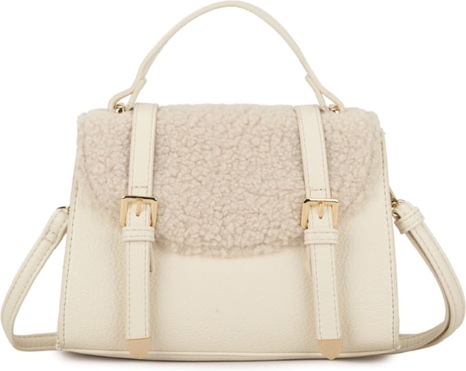 Giuliano kunstlederen handtas Paige - Teddy - Messenger - Mini - Beige - Dames