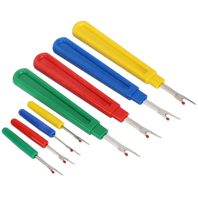 8 Stuks Naadklopper Handnaaien Kruissteek DIY Gereedschap Kleur Handvat Steekverwijderaar Klein Middelgroot blue