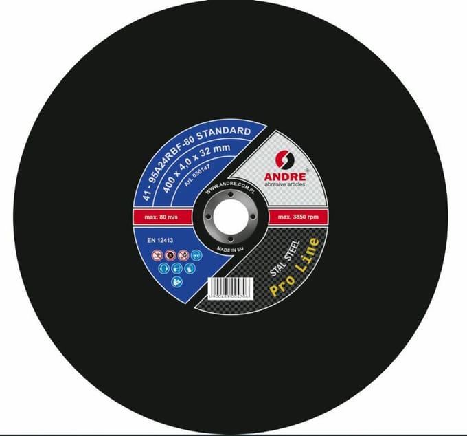 Andre Pro Line Standard - Doorslijpschijf - 400mm - 4,0mm - Voor Metaal