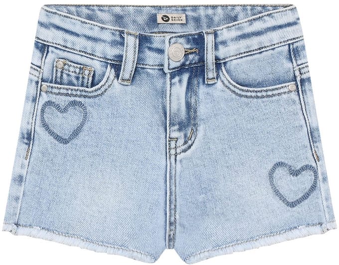 Daily7 - Denim Shorts Heart - Blue Denim - Maat 80