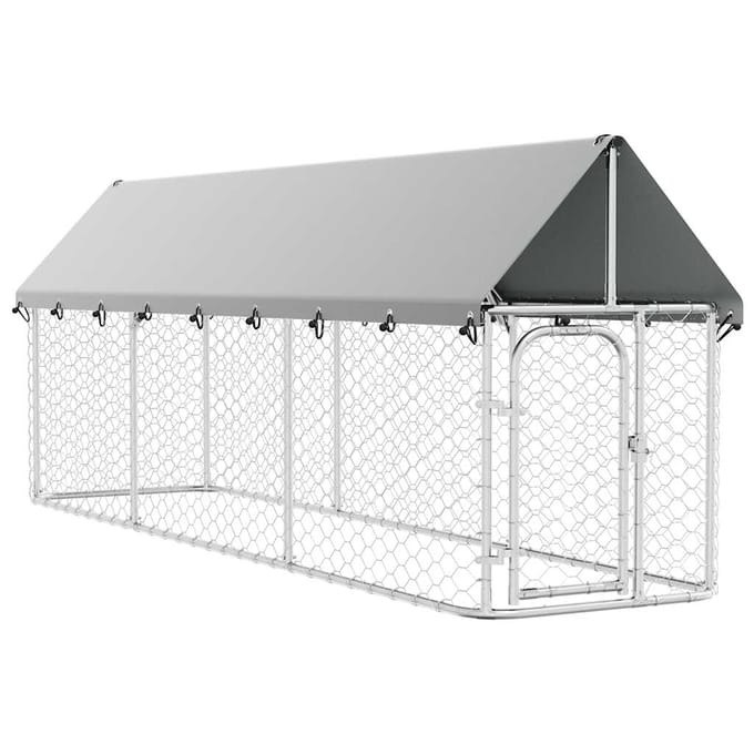 vidaXL Hondenkennel voor buiten met dak 400x100x150 cm