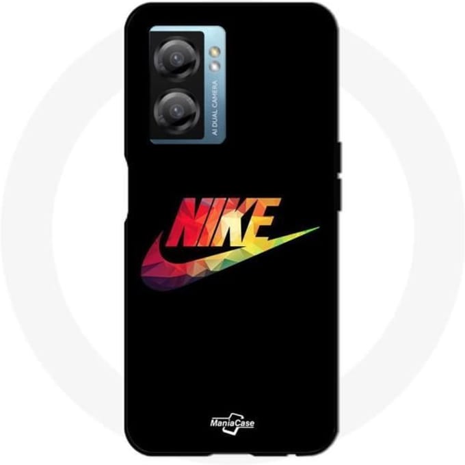 Coque - MANIACASE - Realme V23 - Souple - Nike logo coloré - Noir noir