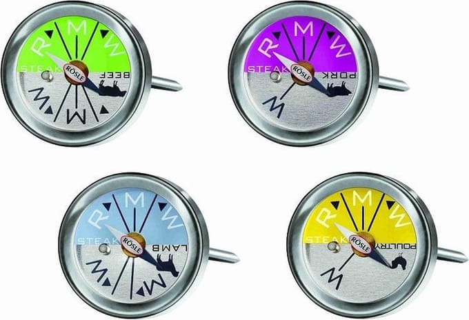 Steak & Vlees Thermometer - Set van 4 Stuks - Ø 2.5 cm - RVS - Rösle