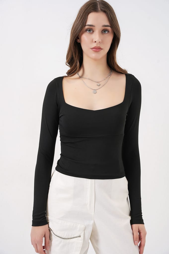 Langdurige Aangename Blouse met Hartkraag