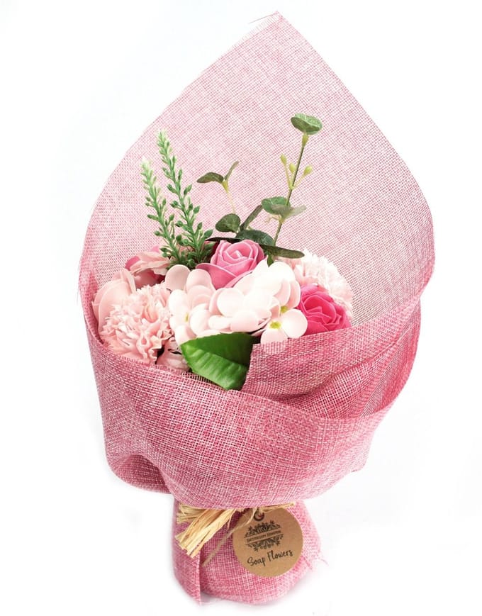 Zeep Bloemen Boeket - Roze
