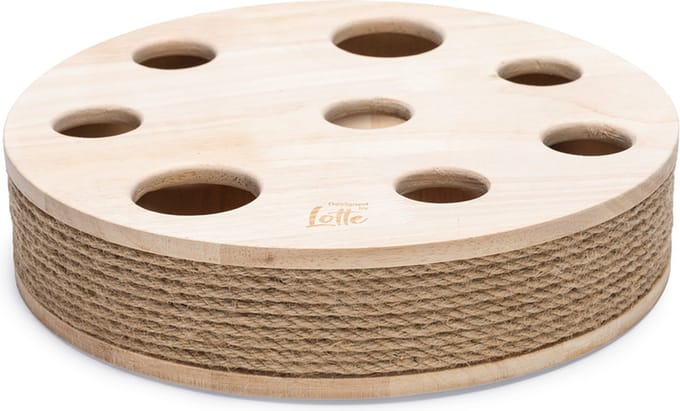 Designed by Lotte Raya - Kattenspeelgoed - Hout - Bruin - 30x30x7 cm