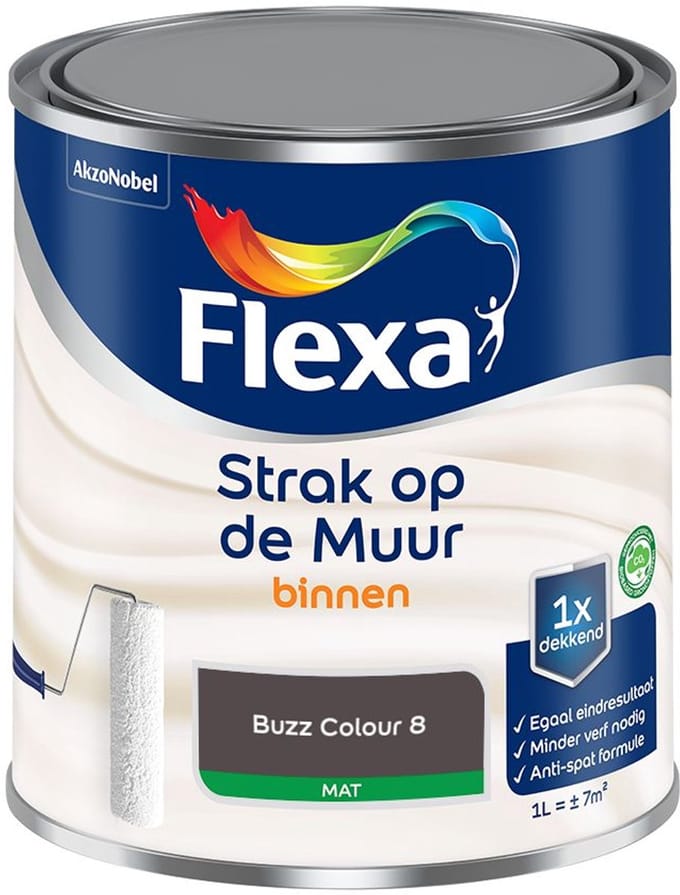 Flexa - Strak Op De Muur Binnen Mat - Buzz Colour 8 - Mengverf - 1 L