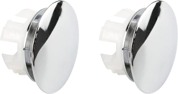 Stainless Steel Overflow Cover, 2 Pieces, Overflow Cover, Chrome Plated, for Bathroom, Kitchen, Sink Replacement