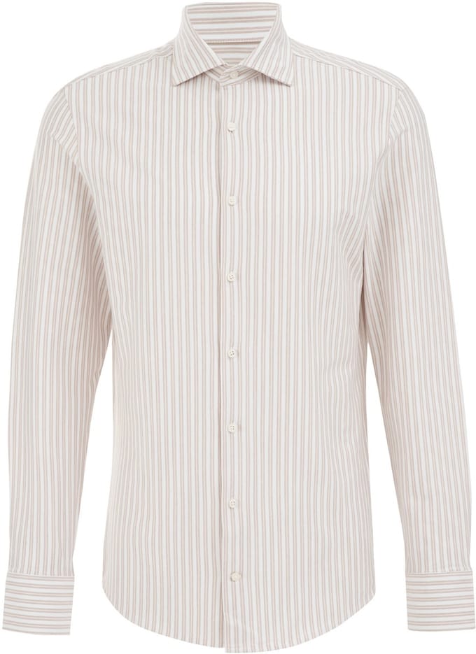WE Fashion Heren premium slim fit overhemd van jersey