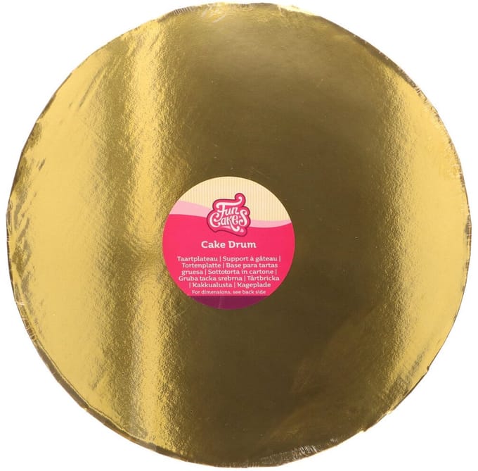 FunCakes Cake Drum Rond - Goud - Ø35 cm / 20 mm - Taartonderlegger - Taartkarton