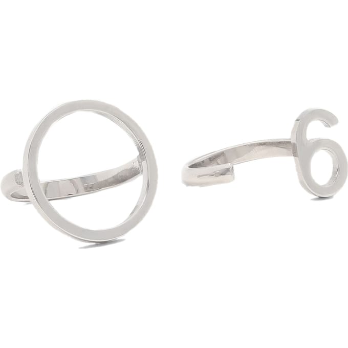 Set van 6 ringen met logo, bestaande uit 2 ringen