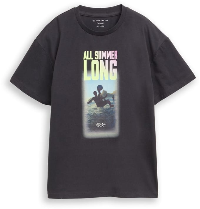 Tom Tailor - T-shirt met fotoprint - Maat 128 - coal grey
