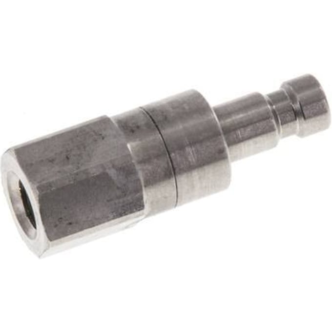 RVS DN 2.7 (Micro) Luchtkoppeling Insteeknippel M5 Binnendraad Double Shut-Off - CLP2-F-S-SV-5