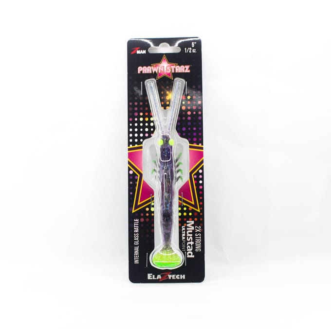 Zman Leurres Souples PrawnstarZ 5 Pouces Prune Chartreuse (9217) white