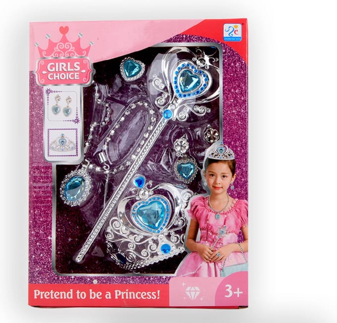 Set tiara en sieraden in doos 8701