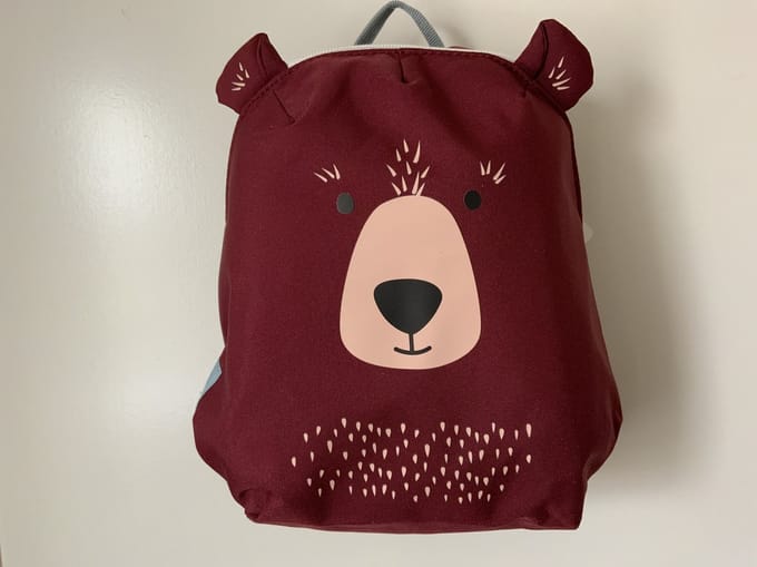 Tiny Backpack bear burgundy