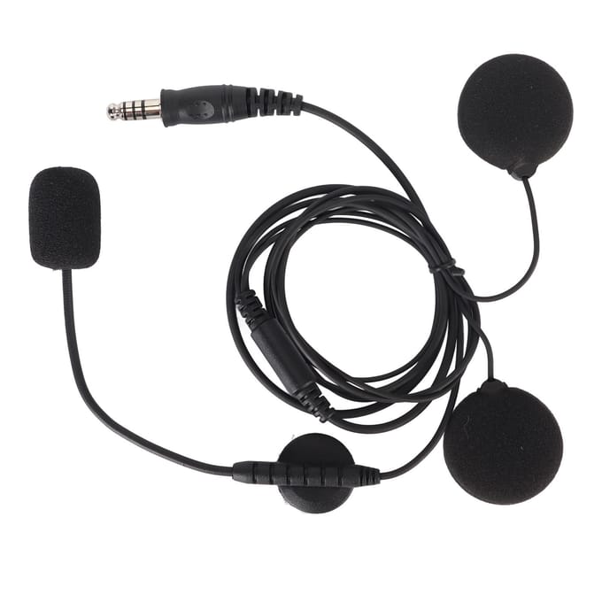 Motorhelm Integraal Oortje Microfoon 7.1mm Plug Portofoon Walkie Talkie Motorfiets Headset black