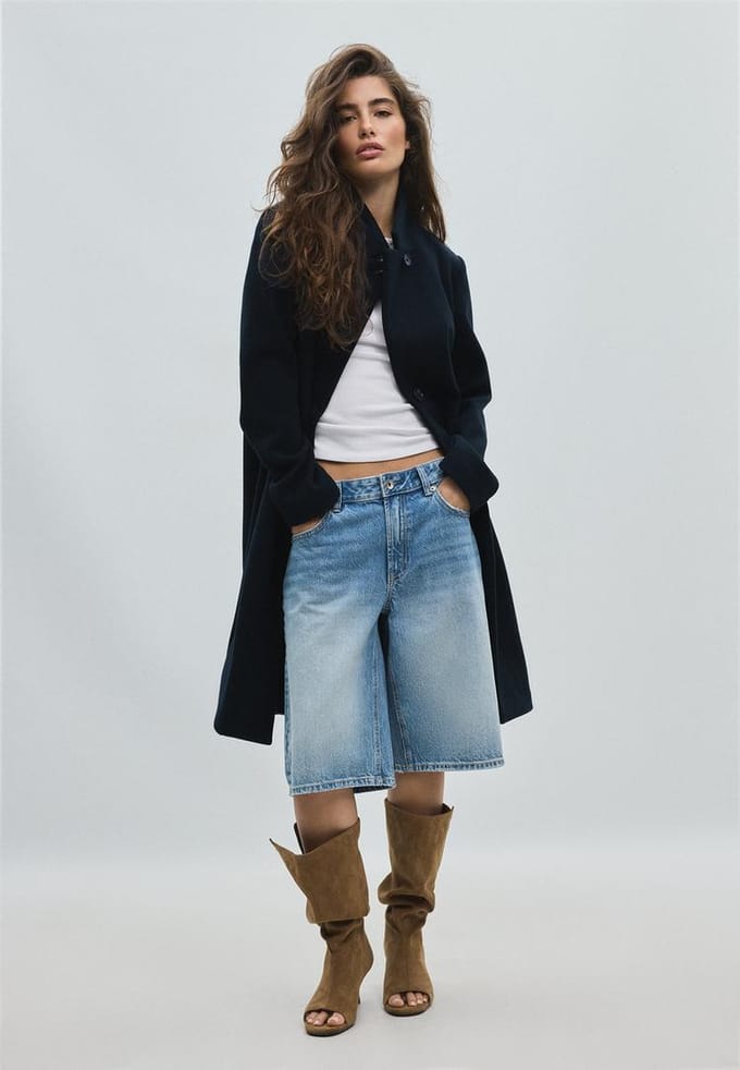 Stradivarius Rechte jas met zachte touch  Donkermarine S