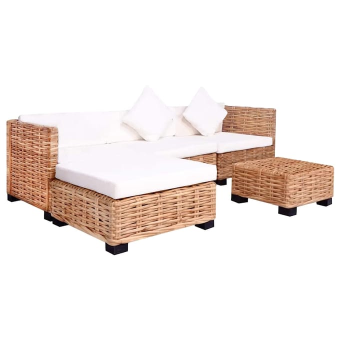 vidaXL - Loungeset - natuurlijk - rattan - 14-delig