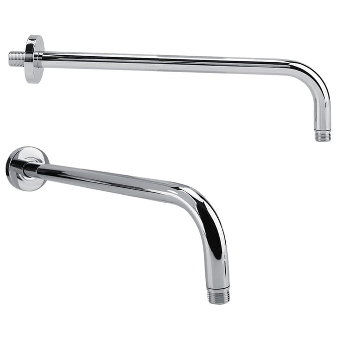 Extra Long Stainless Steel Shower Rain Head Arm Replacement Flange Set Wall Fixed Chrome Finish gray