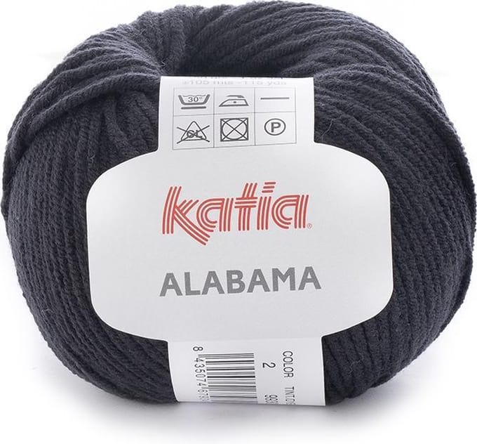 Katia Alabama - 02 zwart - Katoen/Acryl Garen