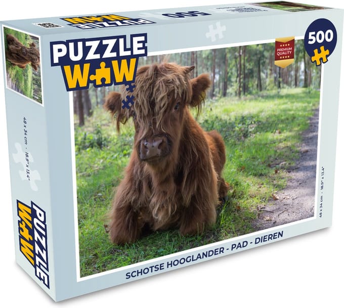 Puzzel Schotse Hooglander - Pad - Dieren - Legpuzzel - Puzzel 500 stukjes