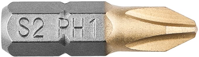 GRAPHITE - Schroefbit - 1/4 PH1 - 25mm - TIN (2 stuks)