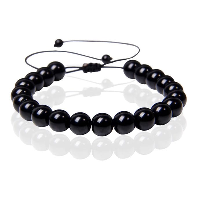 Memphis No.3 Dames Armband - 8mm Black Glass