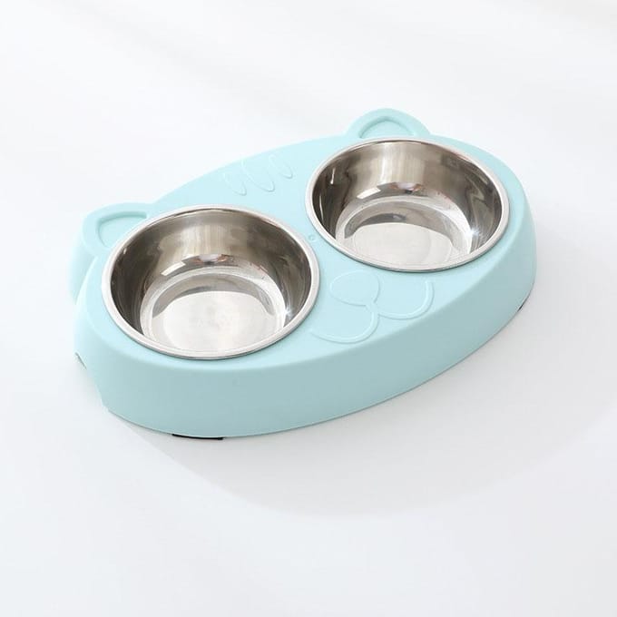 Macaron Huisdier Dubbele Kom Plastic Kitten Hondenvoer Drinkbak Feeder Kat Voeden Dierbenodigdheden Accessoires