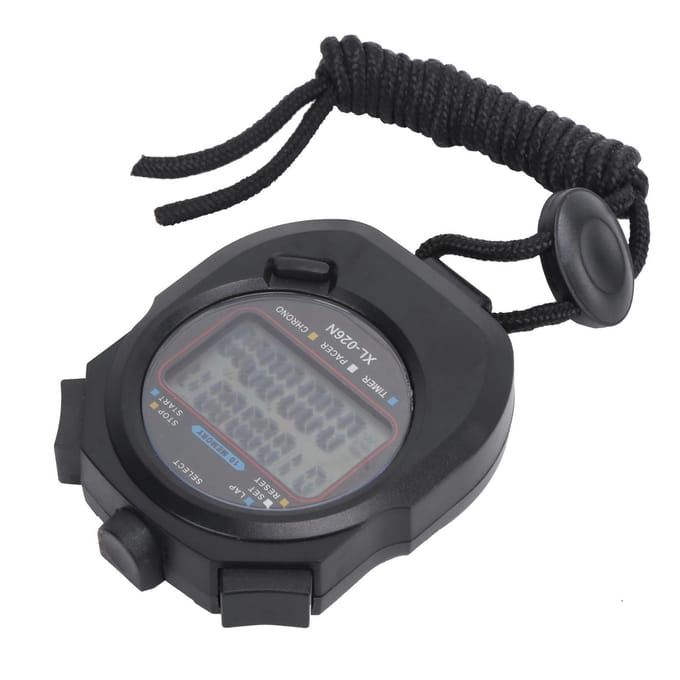 Sport Timer 2 Rijen Digitale Display Multifunctionele Waterdichte Elektronische Stopwatch voor Wedstrijden gray