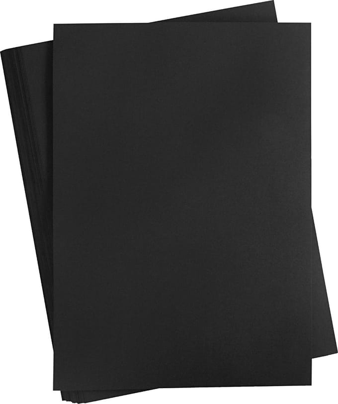 Gekleurd Karton, A2, vel 420x594 mm, 180 gr, zwart, 100 vel | Knutselkarton