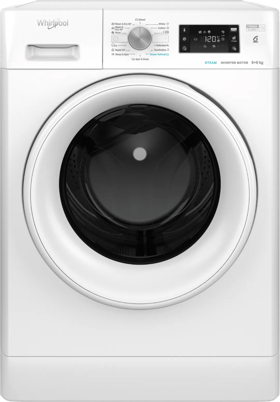 Whirlpool FFWDB 964489 WV EE Was-droogcombinatie Vrijstaand Voorlader Wit