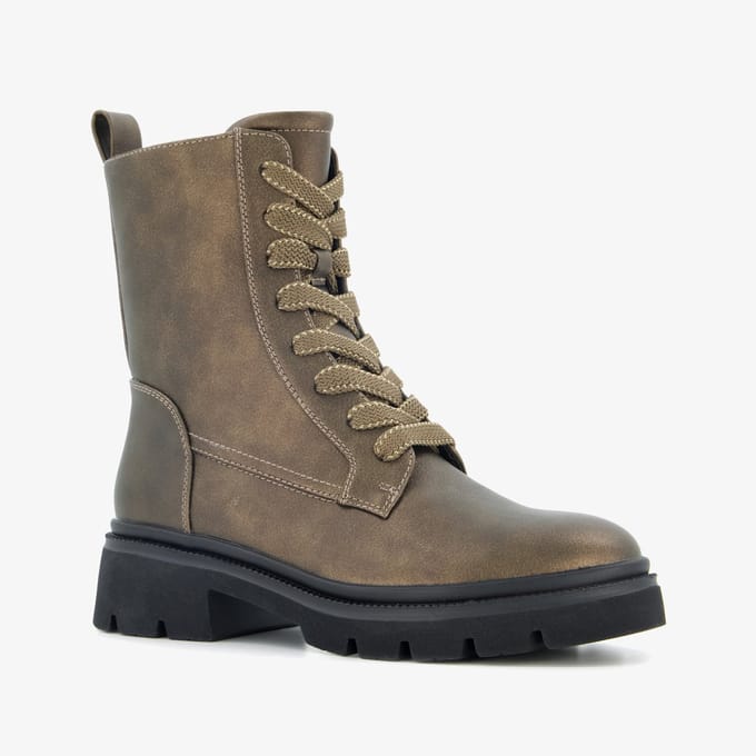 Blue Box dames veterboots brons - Brons - Maat 41