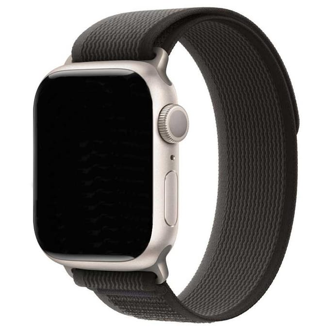 2+2 | Apple Watch Bandje Trail - Nylon - Zwart Grijs
