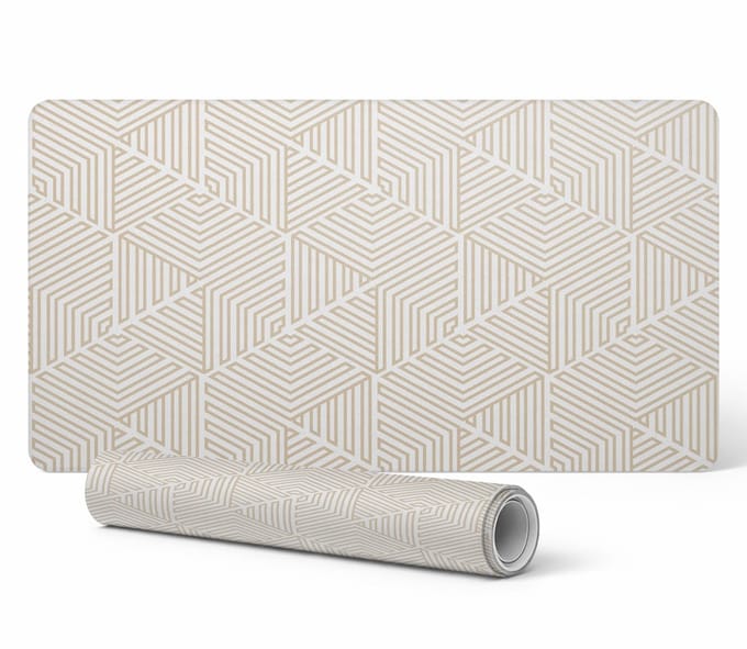 Elegante decoratieve bureauonderlegger met geometrisch doolhofmotief, 90x45 cm