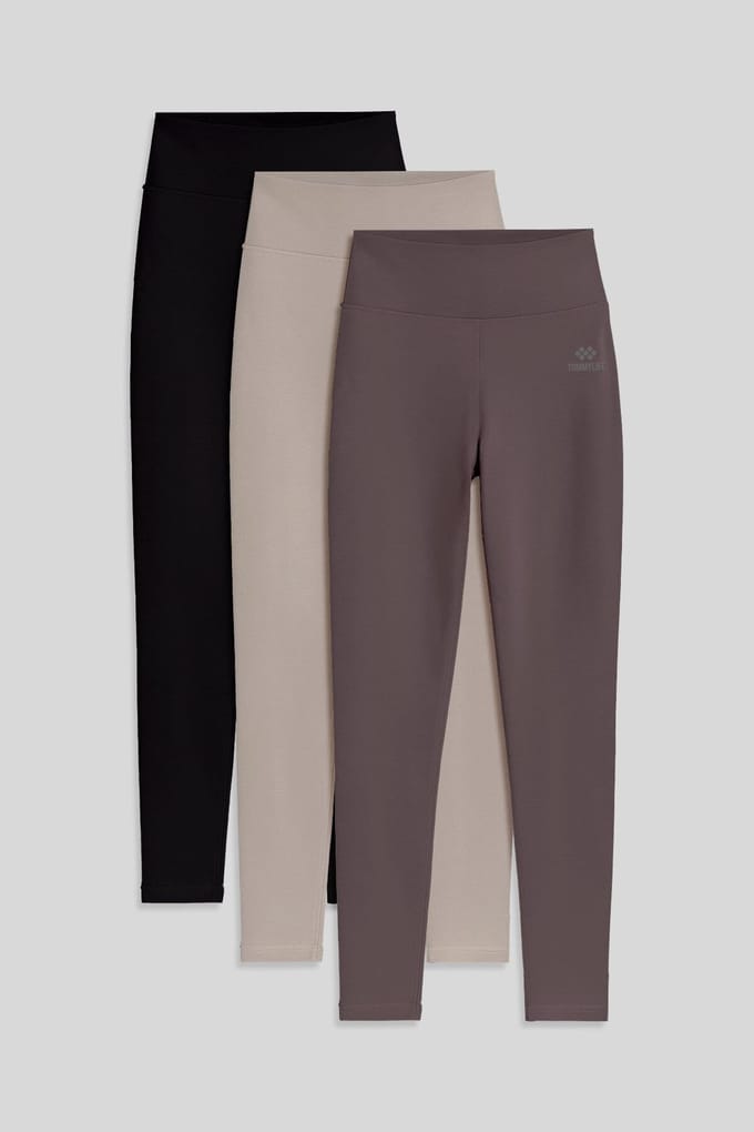 Hoge taille katoen-lycra jersey leggings