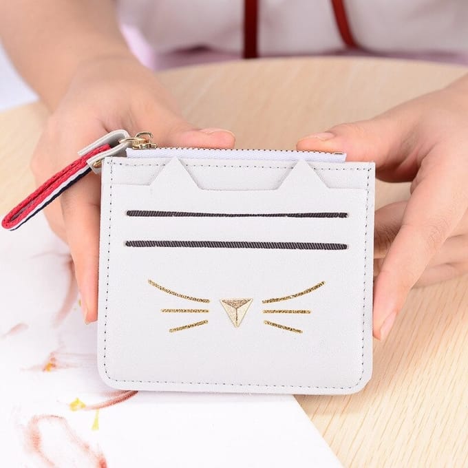 Pasjeshouder Kattenoren - Kaarthouder - Portemonnee - Grijs