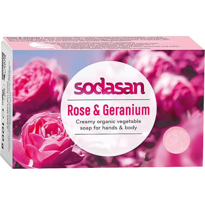 Sodasan Zeep Bar Roos & Geranium 100g