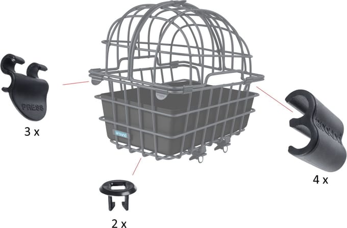 AROUND - Clips voor Dierenfietsmand LUNA - Zwart