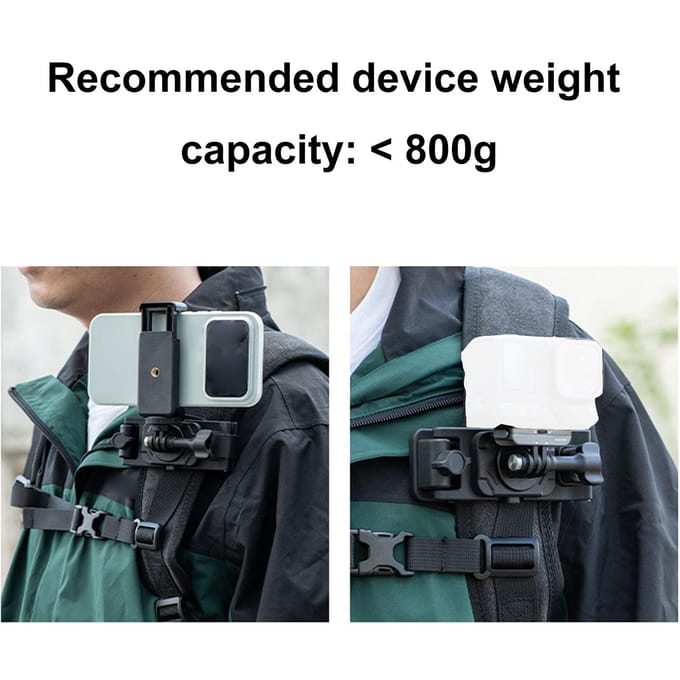 Verstelbare Rugzakband Selfie Stick Clip Mount Holster Geschikt voor Insta360  voor DJI Actiecamera gray