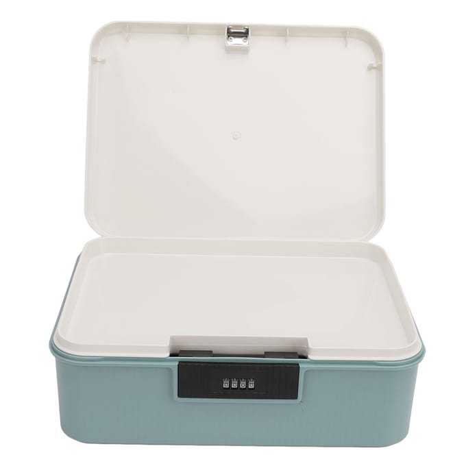 Wachtwoord Opbergdoos 16L Capaciteit Compartimentontwerp Archiefopbergkoffer Documentorganizer met blauw